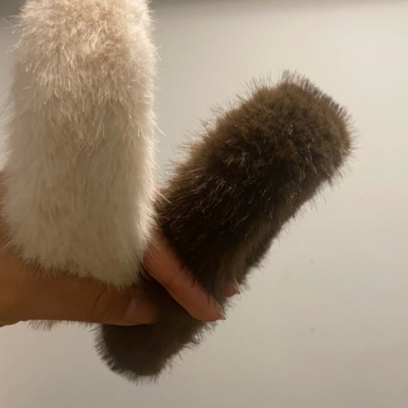 Two Furry Headbands - Brand New - Beige & Brown - Picture 2 of 4